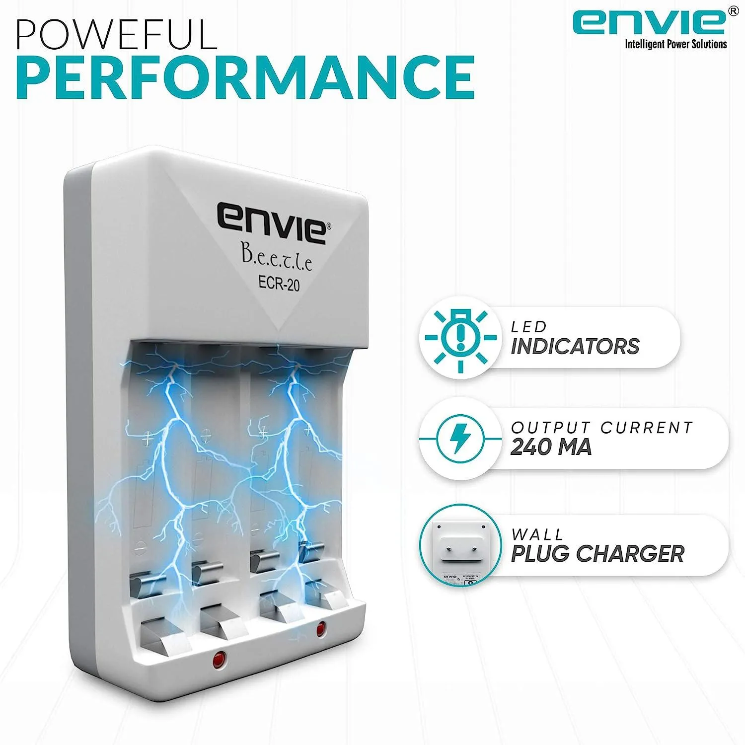 ENVIE (ECR-20) Charger for AA & AAA Rechargeable Batteries