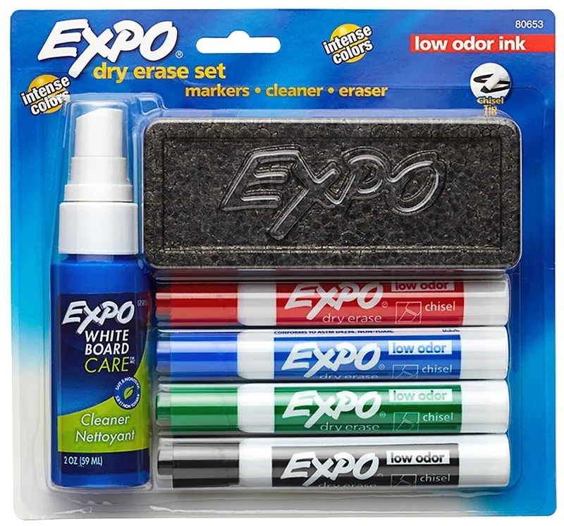 Expo 80653 Dry Erase Marker Starter Set, Chisel Lead/Tip :SET: QUANTITY: 1