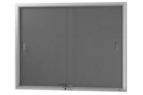 Felt Notice Board Sliding Glass Door Silver Frame