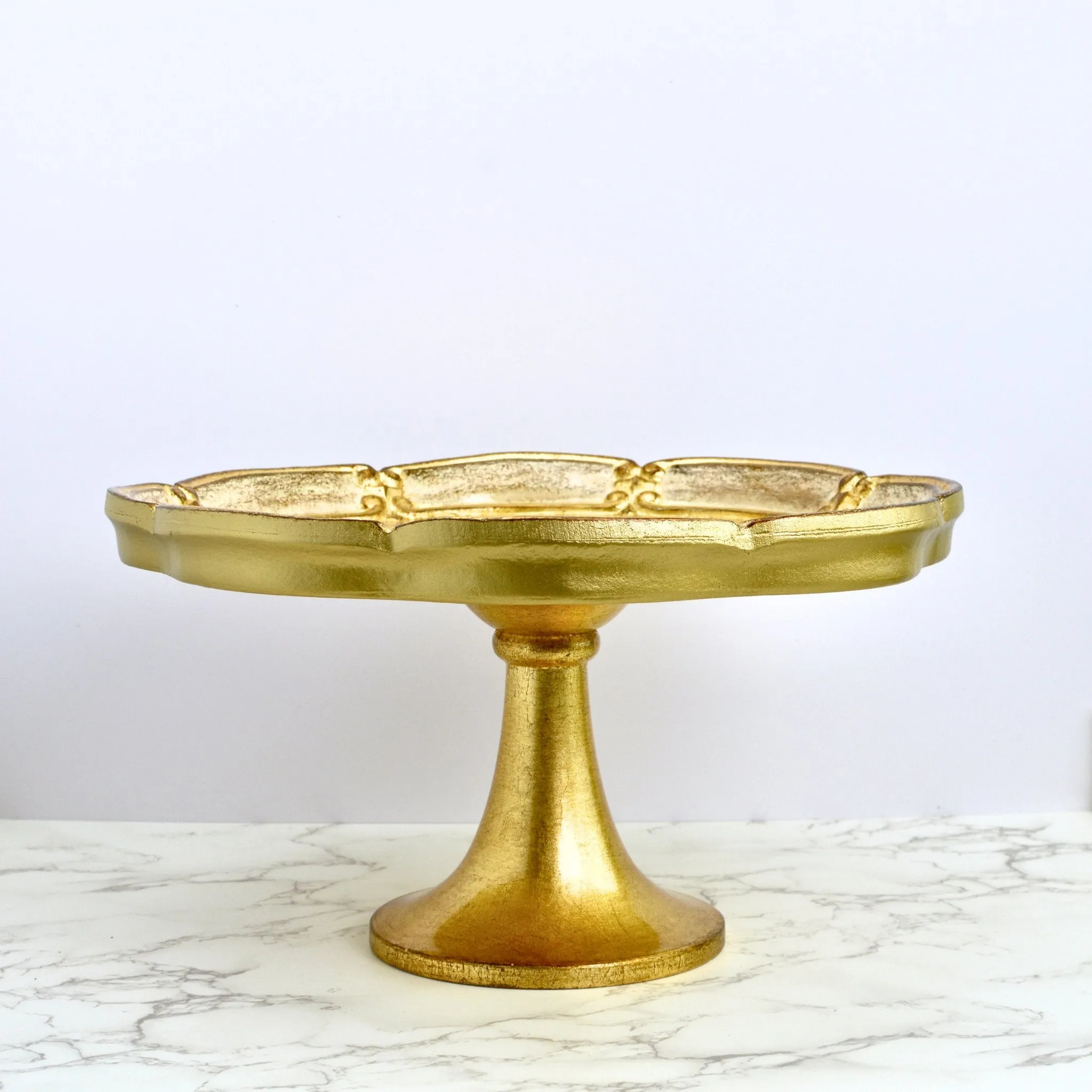 Florentine Carved Gilded Wood Cake Stand