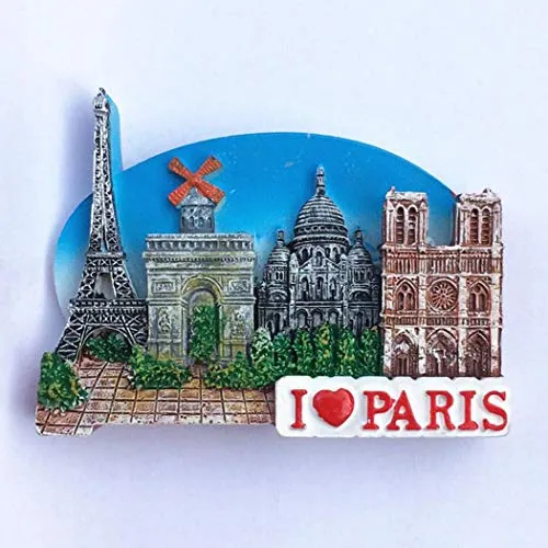 GADGETRUSH Refrigerator Magnet Fashion I Love Paris Travel Fridge Magnet Fridge Decoration