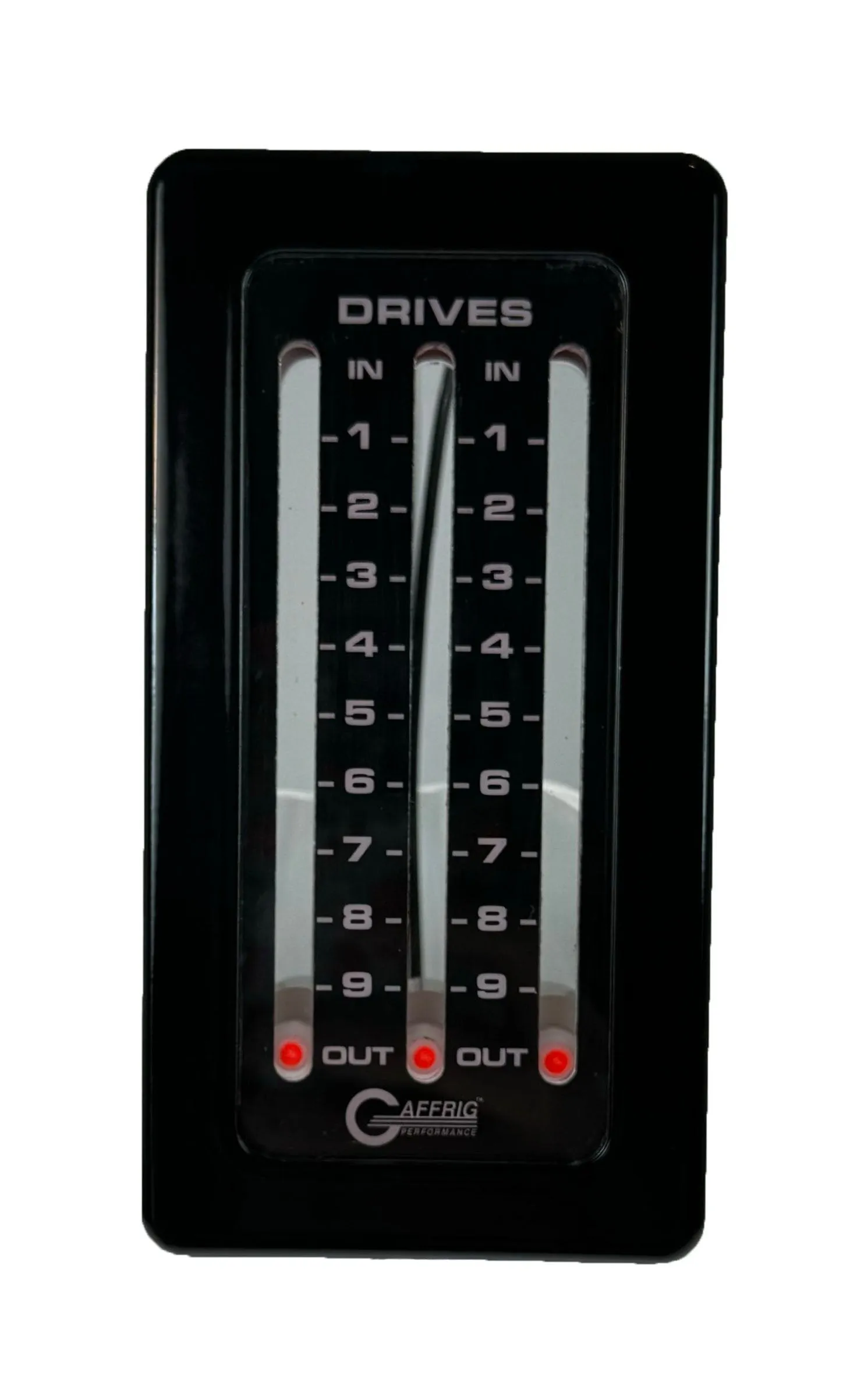 GAFFRIG PART #212 MECHANICAL INDICATOR, 3 DRIVES, MERCURY-BLACK CARD