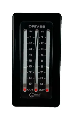 GAFFRIG PART #212 MECHANICAL INDICATOR, 3 DRIVES, MERCURY-BLACK CARD