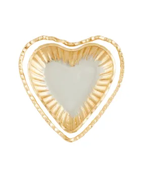 Glass Heart Tidbit Tray Set