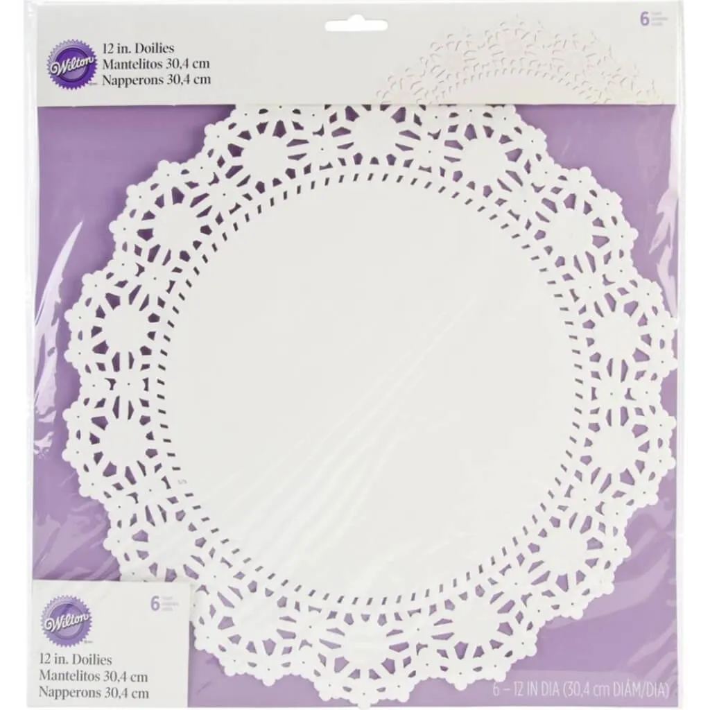 Greaseproof Doilies 12in Round White 6/Pkg