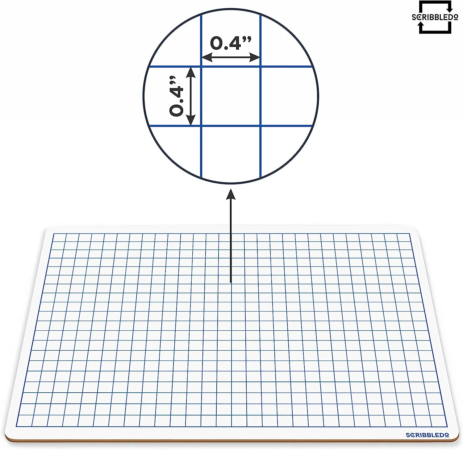 Grid Double Sided Whiteboard 9"x12"