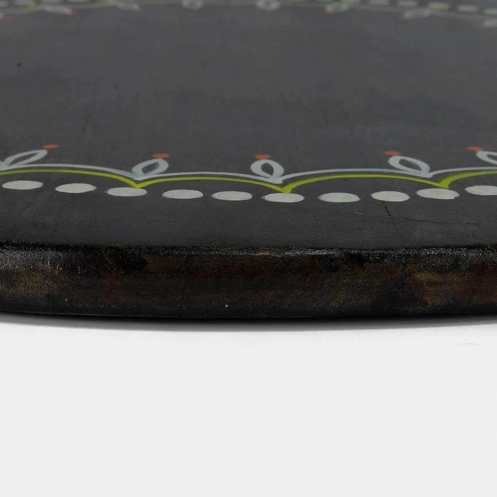 Hand Painted Antique Look Serving Wooden Tray with Handle