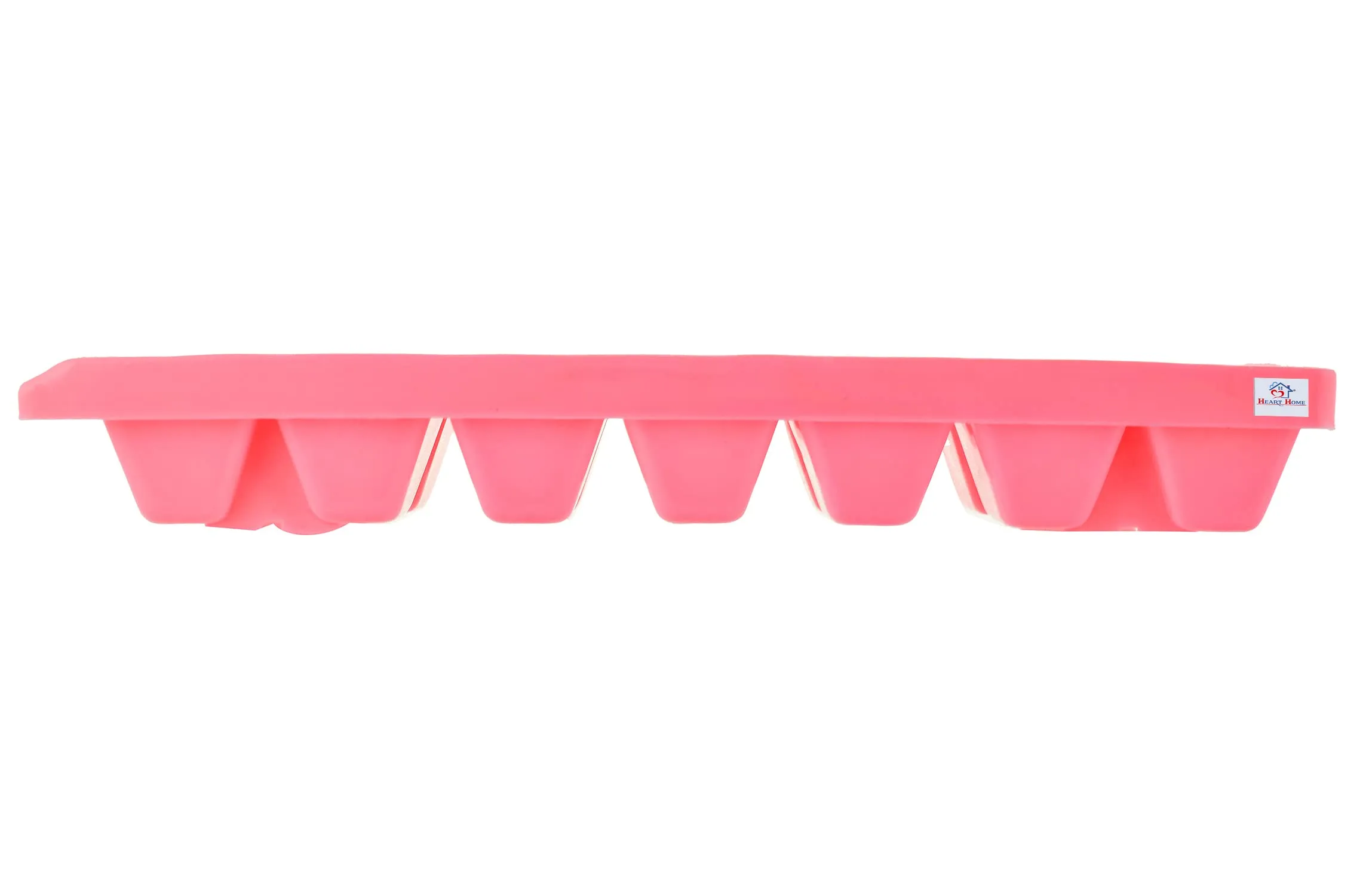 Heart Home Plastic Ice Cube Tray Set with 14 Section- Pack of 12 (Green & Pink & Blue)-HS43HEARTH25823