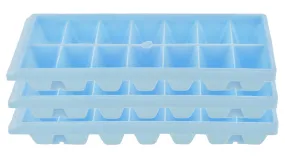 Heart Home Plastic Ice Cube Tray Set with 14 Section- Pack of 3 (Blue)-HS43HEARTH25767