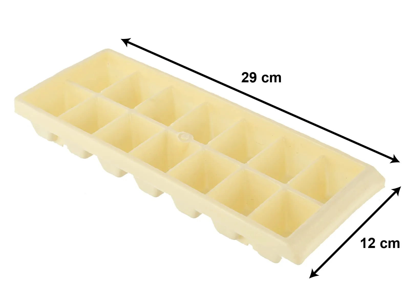 Heart Home Plastic Ice Cube Tray Set with 14 Section- Pack of 6 (Cream)-HS43HEARTH25753