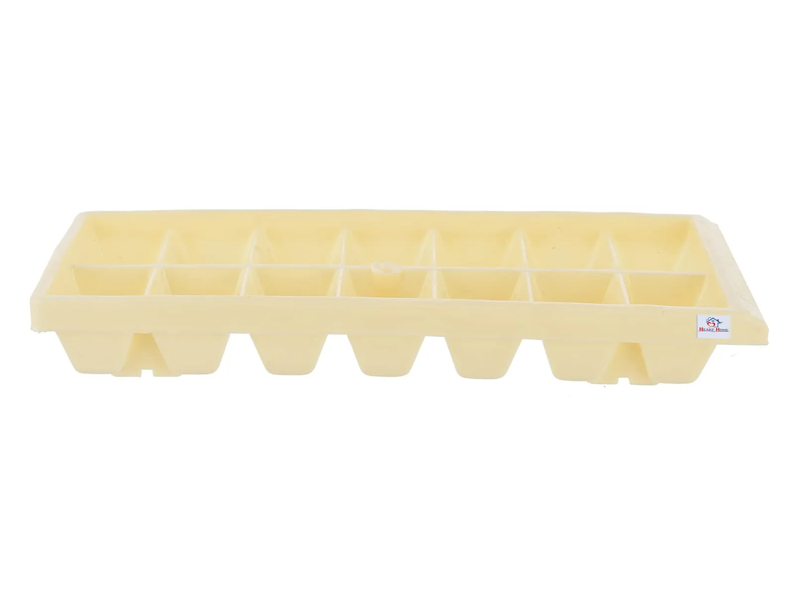 Heart Home Plastic Ice Cube Tray Set with 14 Section- Pack of 6 (Cream)-HS43HEARTH25753