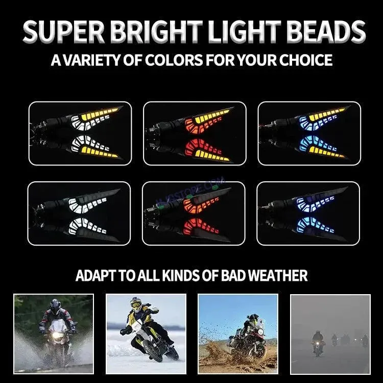 HJG Bike TRex Indicator Waterproof Flexible Blinker Bright LED Indicators Universal For All Bike Models Motorcycle Turn Signal Lights HJG Indicator with DRL TRex Indicator