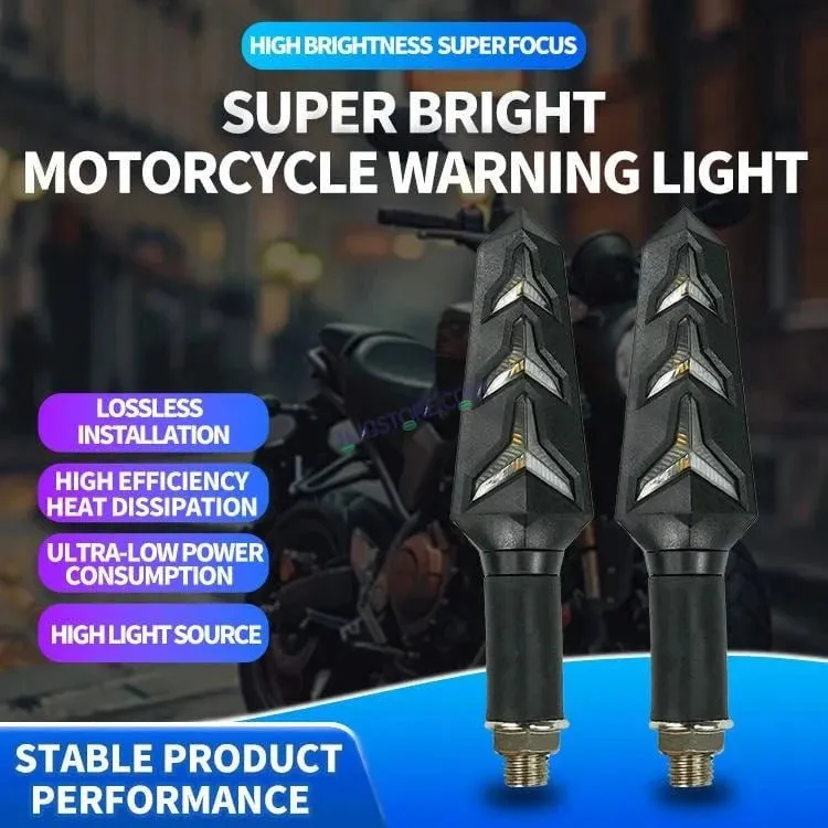 HJG Waterproof Flexible Arrow Running Style Blinker Bright LED Indicators Universal For All Bike Models Motorcycle Turn Signal Lights