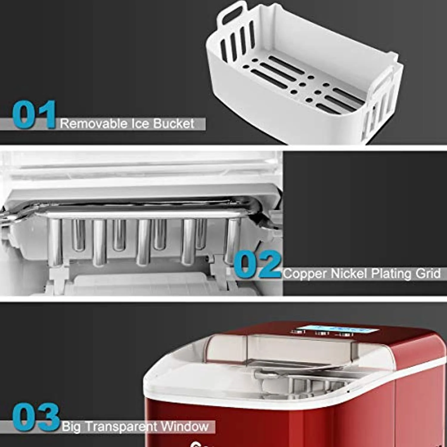 Ice Maker Machine, 26LBS/24H with LCD Display