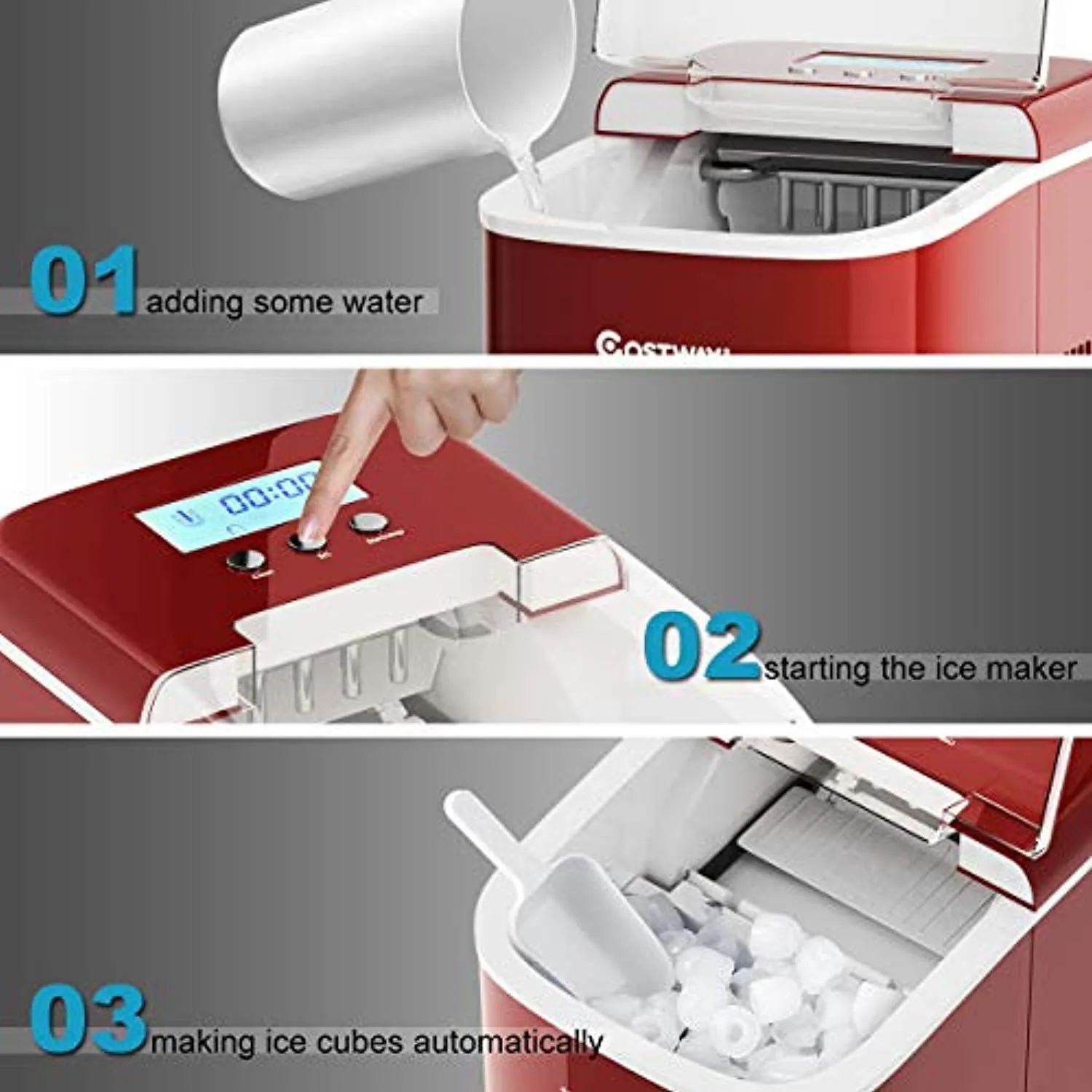 Ice Maker Machine, 26LBS/24H with LCD Display