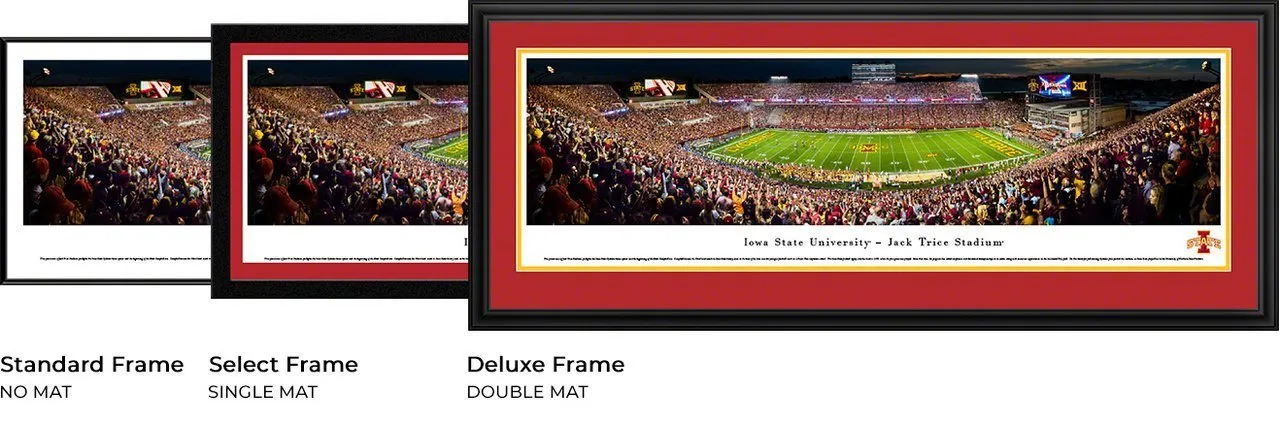 Iowa State Football - "Stadium 50 Yard Line" Panorama Framed Print