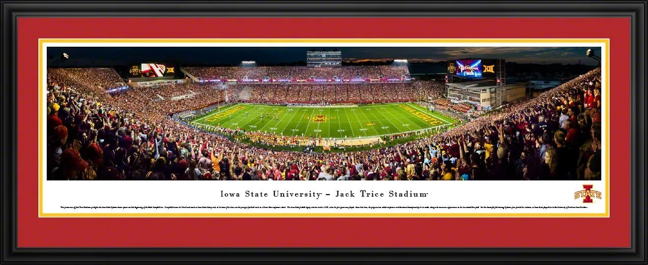 Iowa State Football - "Stadium 50 Yard Line" Panorama Framed Print