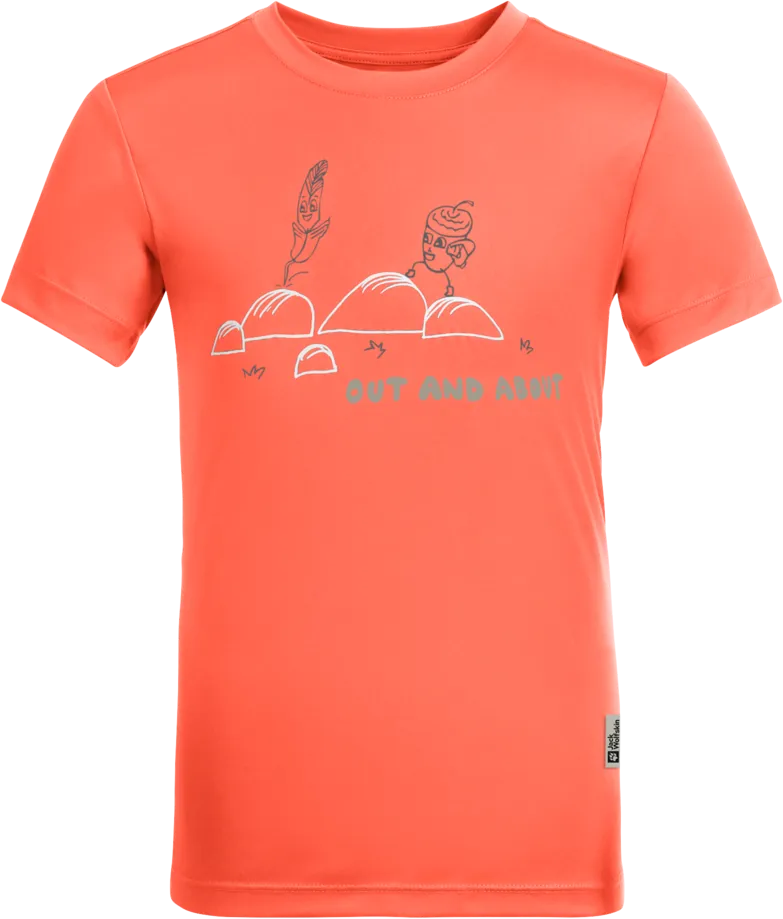Jack Wolfskin Kids&#x27; Out And About Tee Digital Orange | Buy Jack Wolfskin Kids&#x27; Out And About Tee Digital Orange here | Outnorth