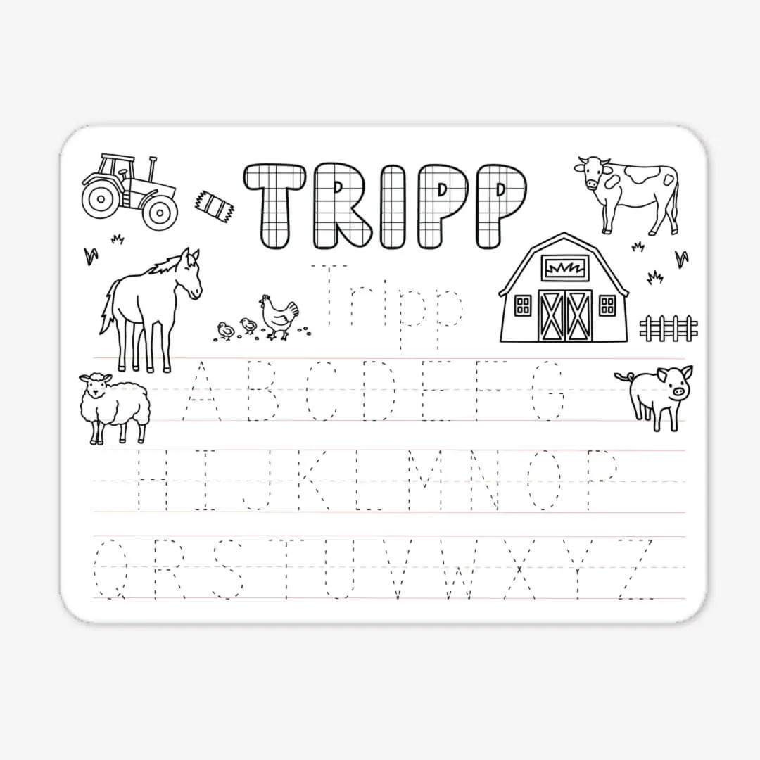 Kids Personalized Whiteboard | Barnyard Bash