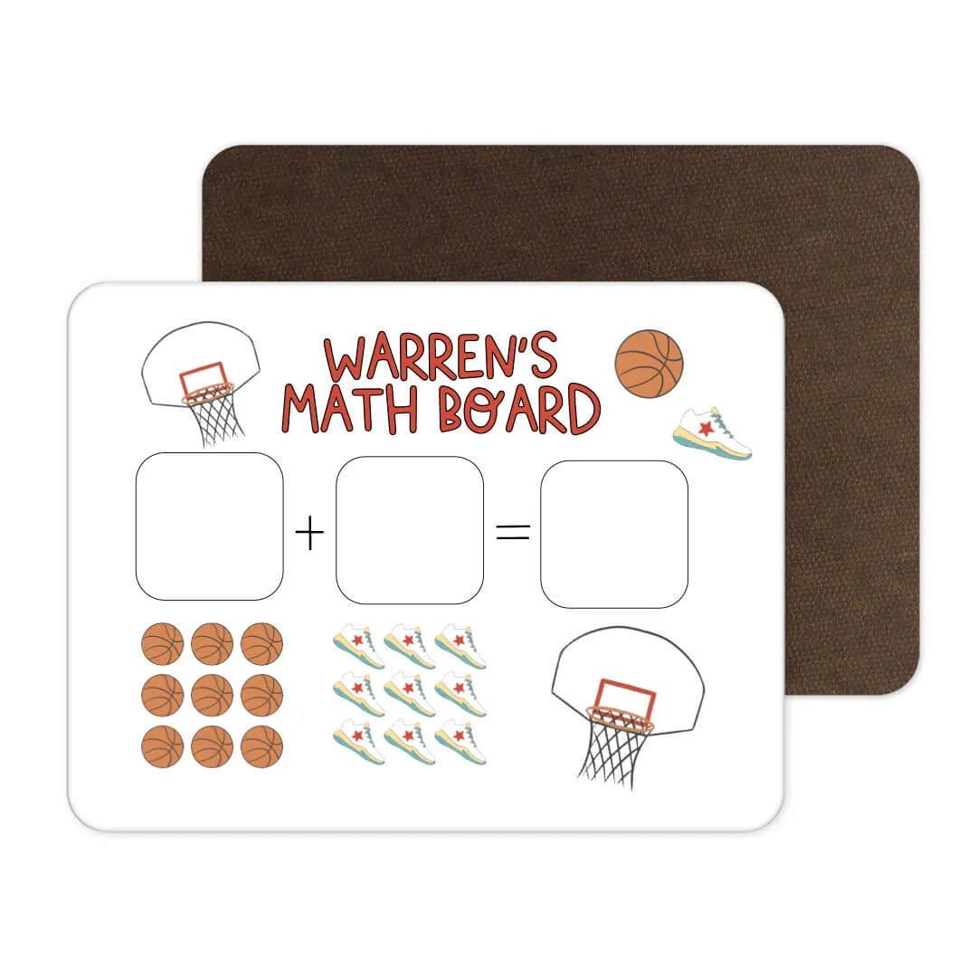 Kids Personalized Whiteboard | Basketball Star Math