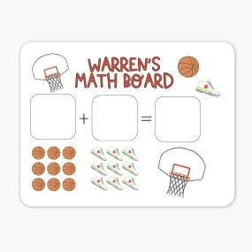 Kids Personalized Whiteboard | Basketball Star Math