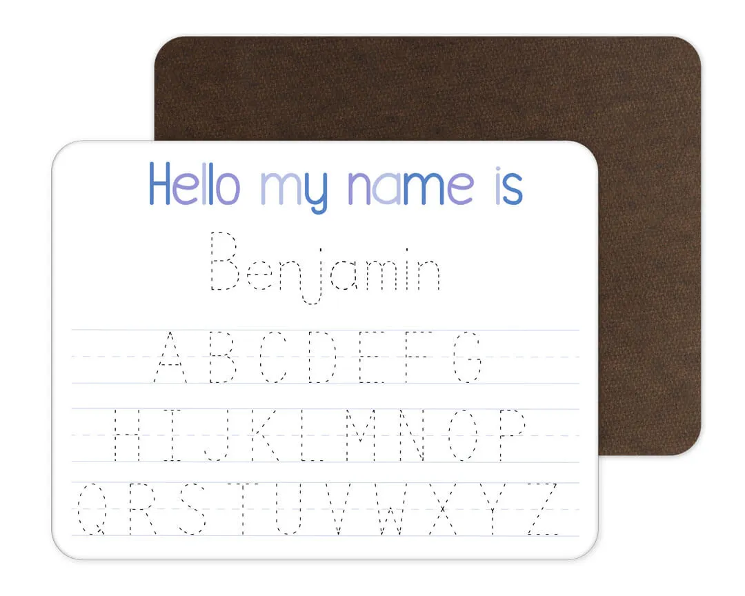 Kids Personalized Whiteboard | Blue Alphabet