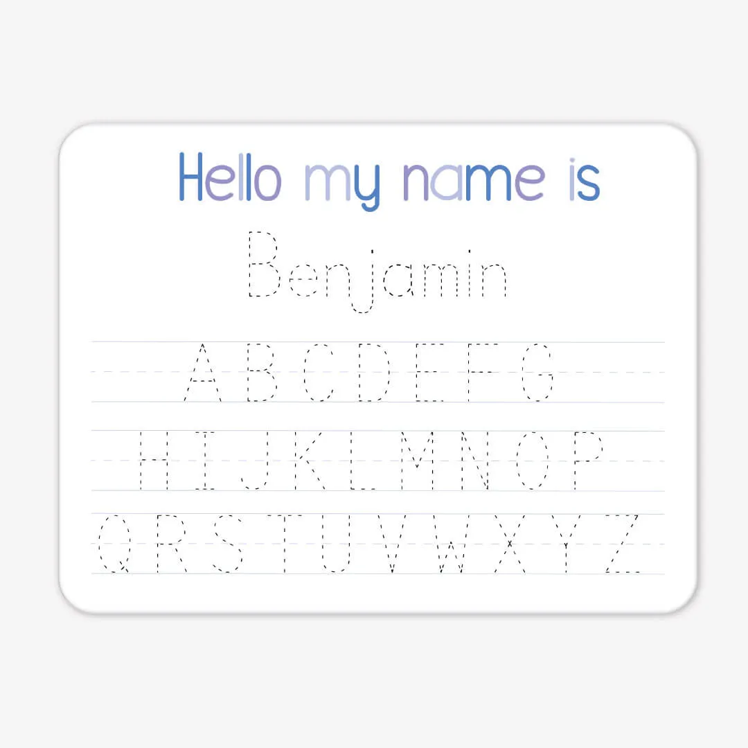Kids Personalized Whiteboard | Blue Alphabet