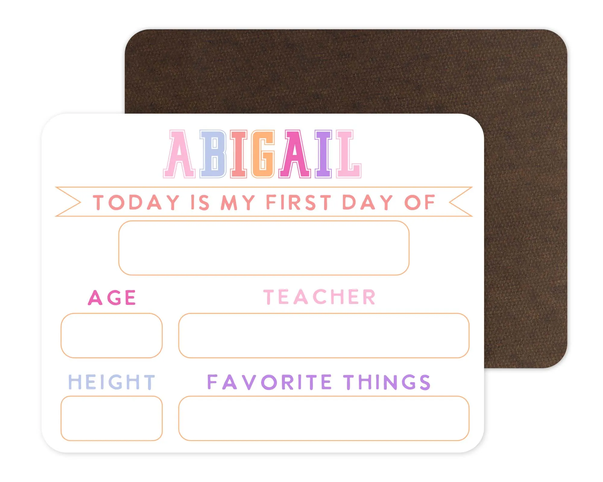 Kids Personalized Whiteboard | First Day Of - Varsity