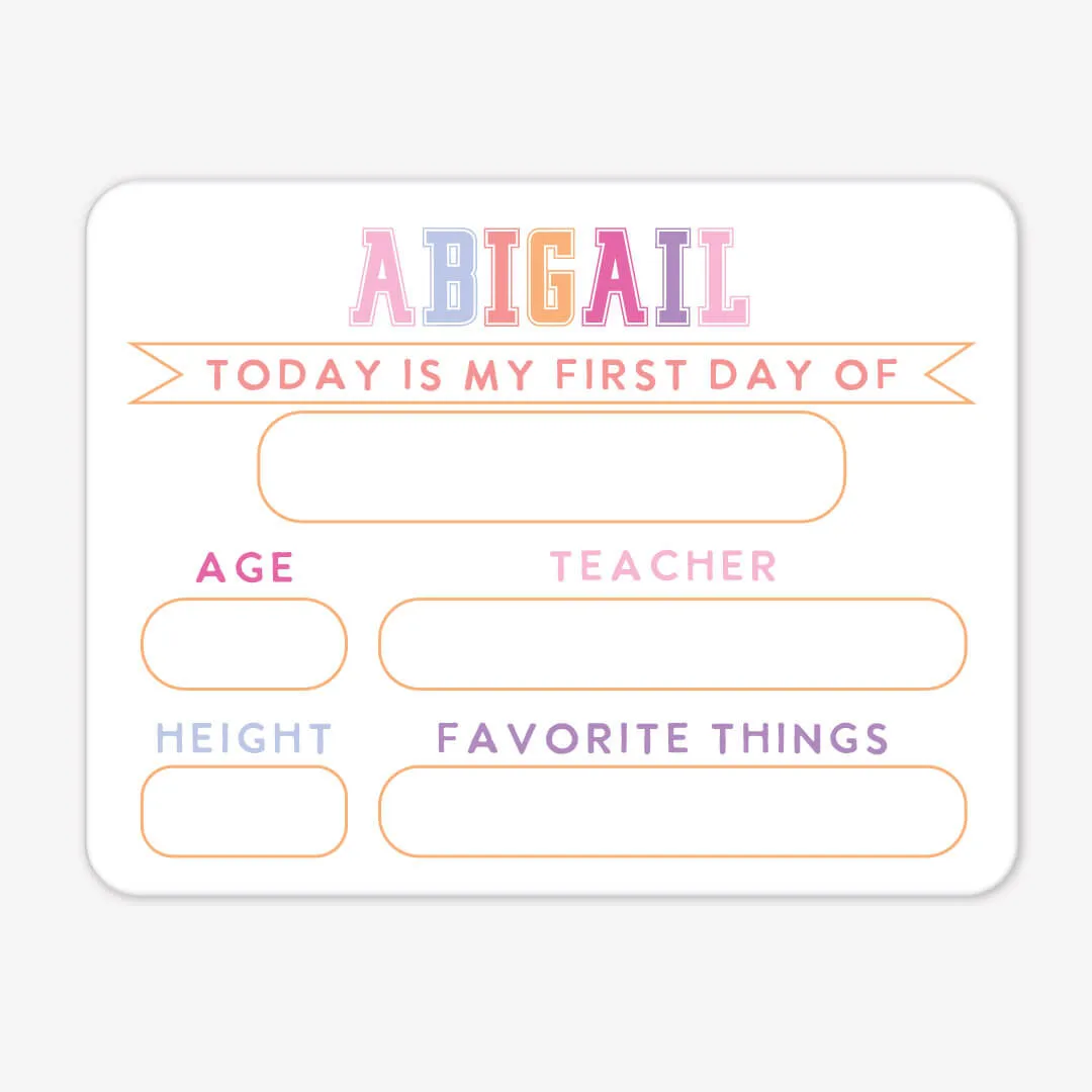 Kids Personalized Whiteboard | First Day Of - Varsity