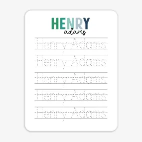 Kids Personalized Whiteboard | Hello My Name Is - Green Apple