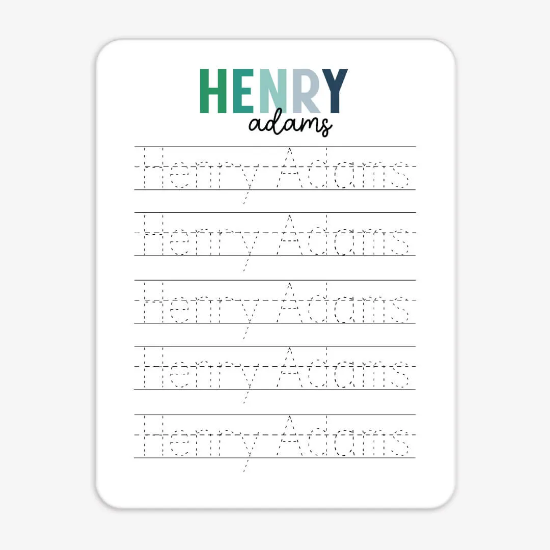 Kids Personalized Whiteboard | Hello My Name Is - Green Apple