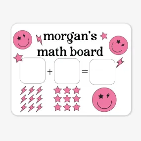 Kids Personalized Whiteboard | Smiley Face Pink
