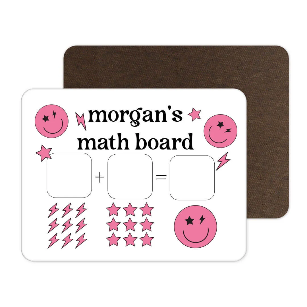 Kids Personalized Whiteboard | Smiley Face Pink