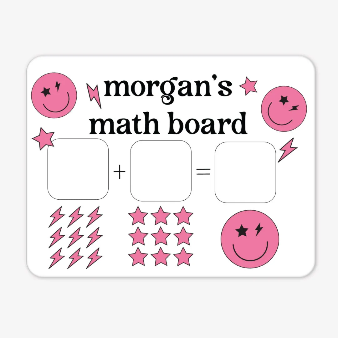 Kids Personalized Whiteboard | Smiley Face Pink