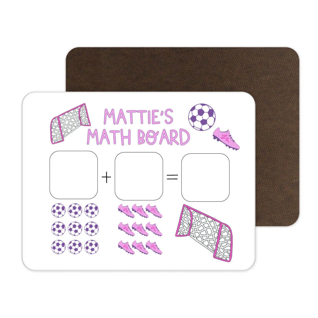 Kids Personalized Whiteboard | Soccer Star Pink