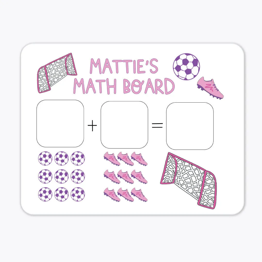 Kids Personalized Whiteboard | Soccer Star Pink