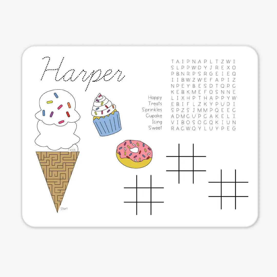Kids Personalized Whiteboard | Sweet Treats Busy Board