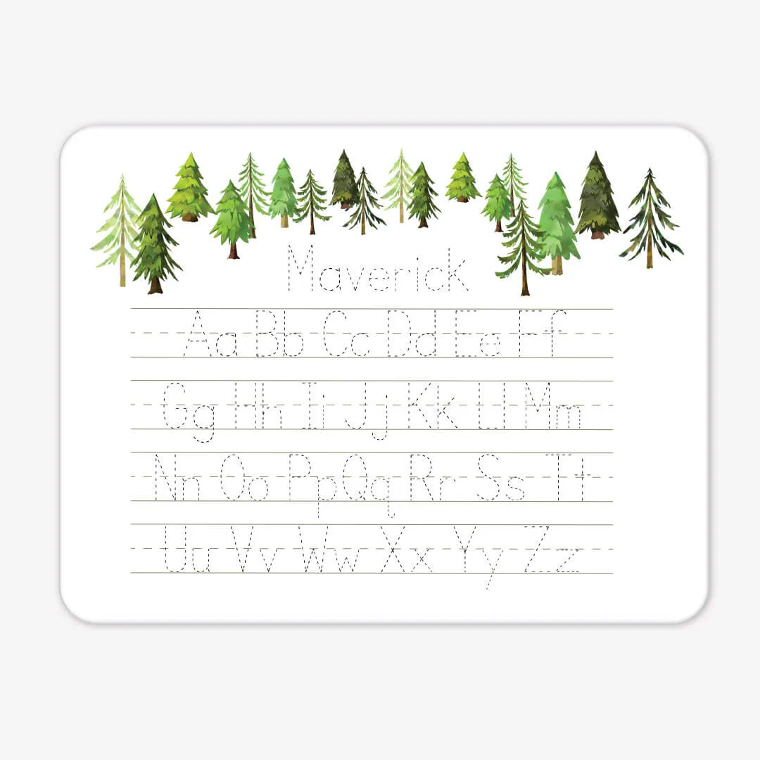 Kids Personalized Whiteboard | Woodland Alphabet