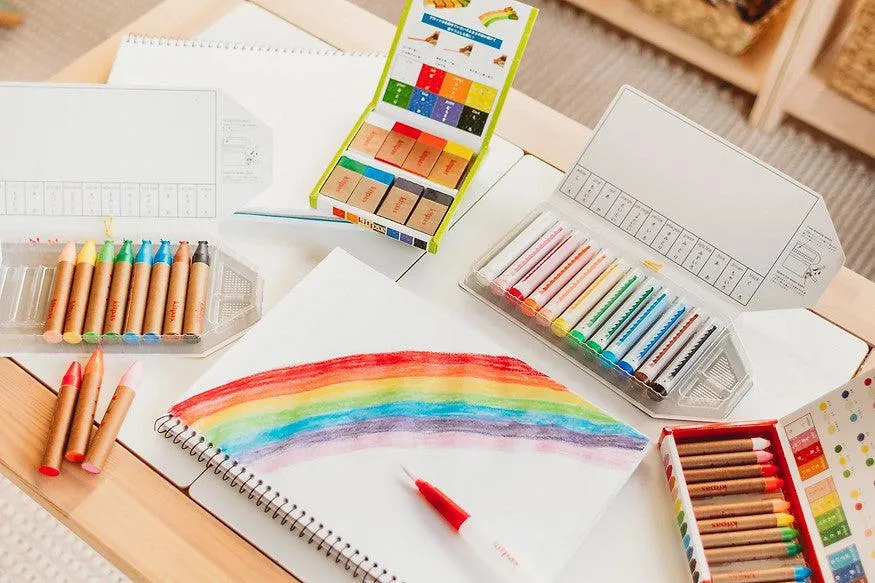 Kitpas Block Crayons 8 Colours Stationary Art and craft for kids 3yrs 