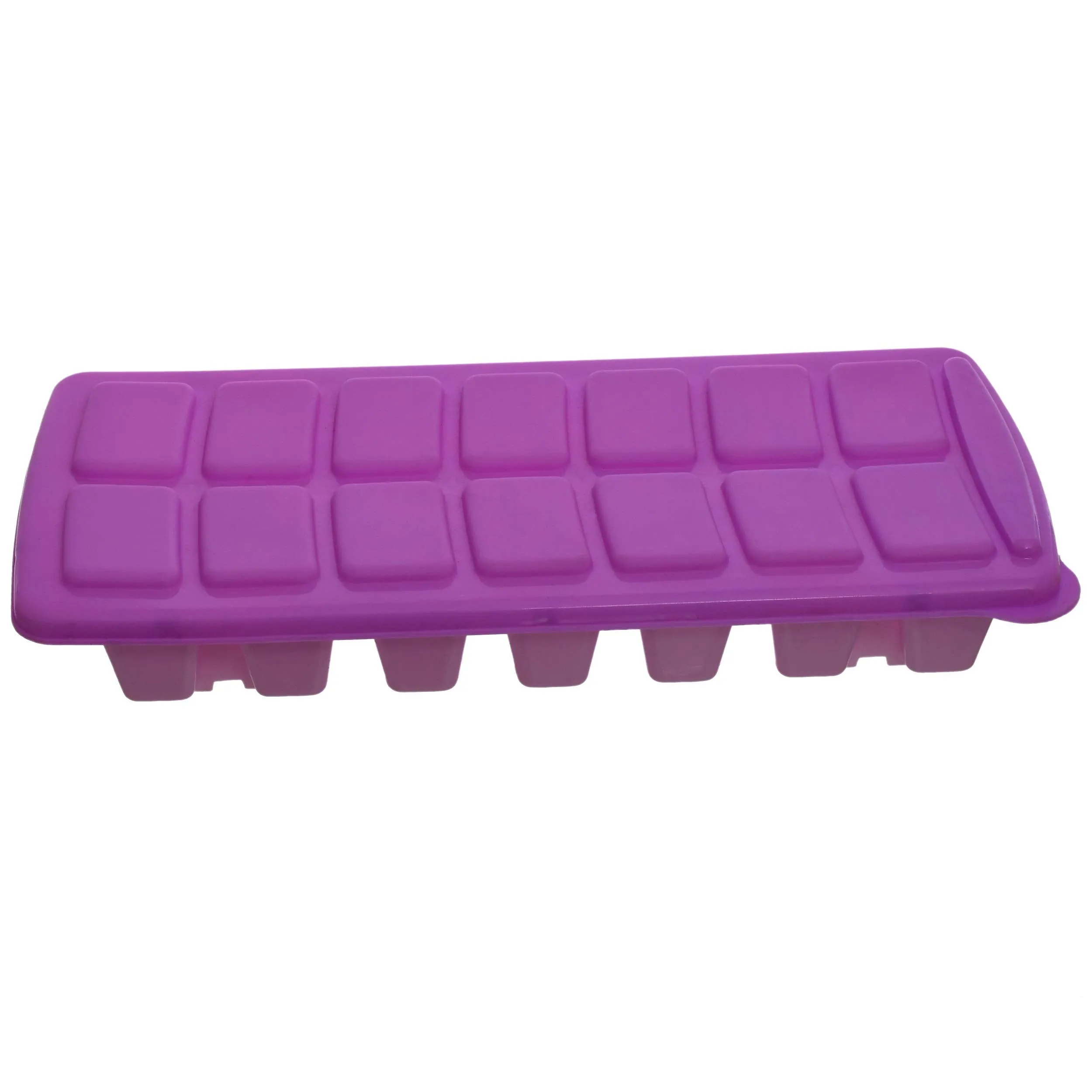 Kuber Industries 14 Cubes Plastic Unbreakable Virgin Plastic Ice Cube Tray with Lid ( Set of 4,Multi)-KUBERMART1229