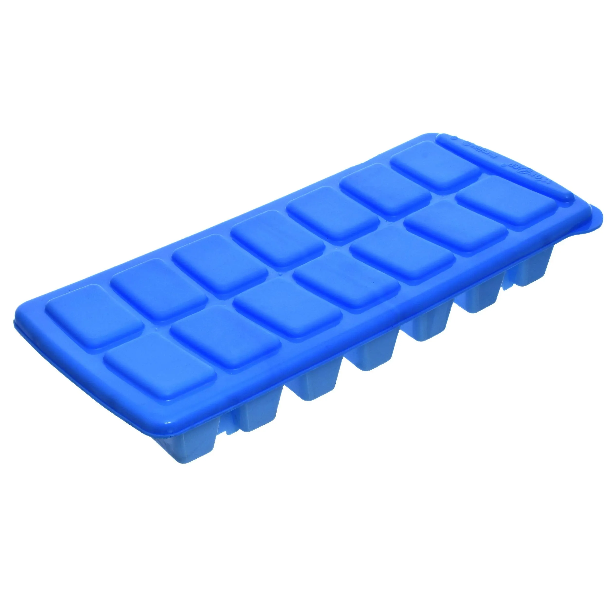 Kuber Industries 14 Cubes Plastic Unbreakable Virgin Plastic Ice Cube Tray with Lid ( Set of 4,Multi)-KUBERMART1229