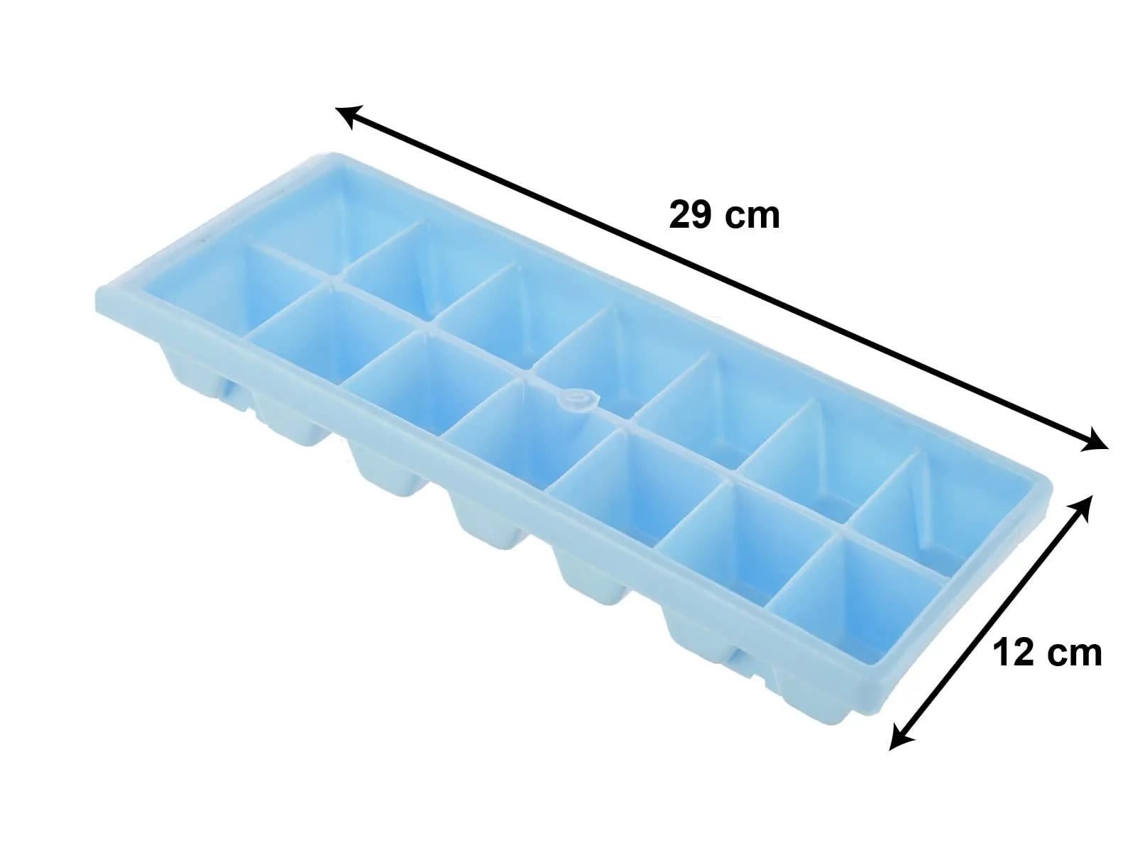 Kuber Industries Plastic Ice Cube Tray Set with 14 Section- Pack of 12 (Blue)-HS43KUBMART25773