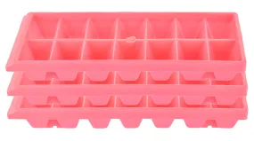 Kuber Industries Plastic Ice Cube Tray Set with 14 Section- Pack of 3 (Pink)-HS43KUBMART25775, Standard