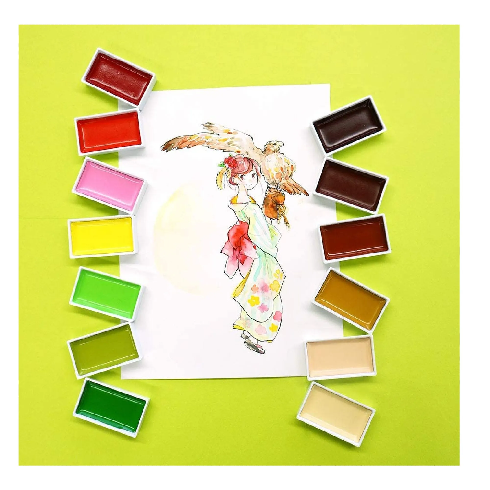 Kuretake GANSAI TAMBI | 36 Color Set Watercolor Paint Set | Professional Quality