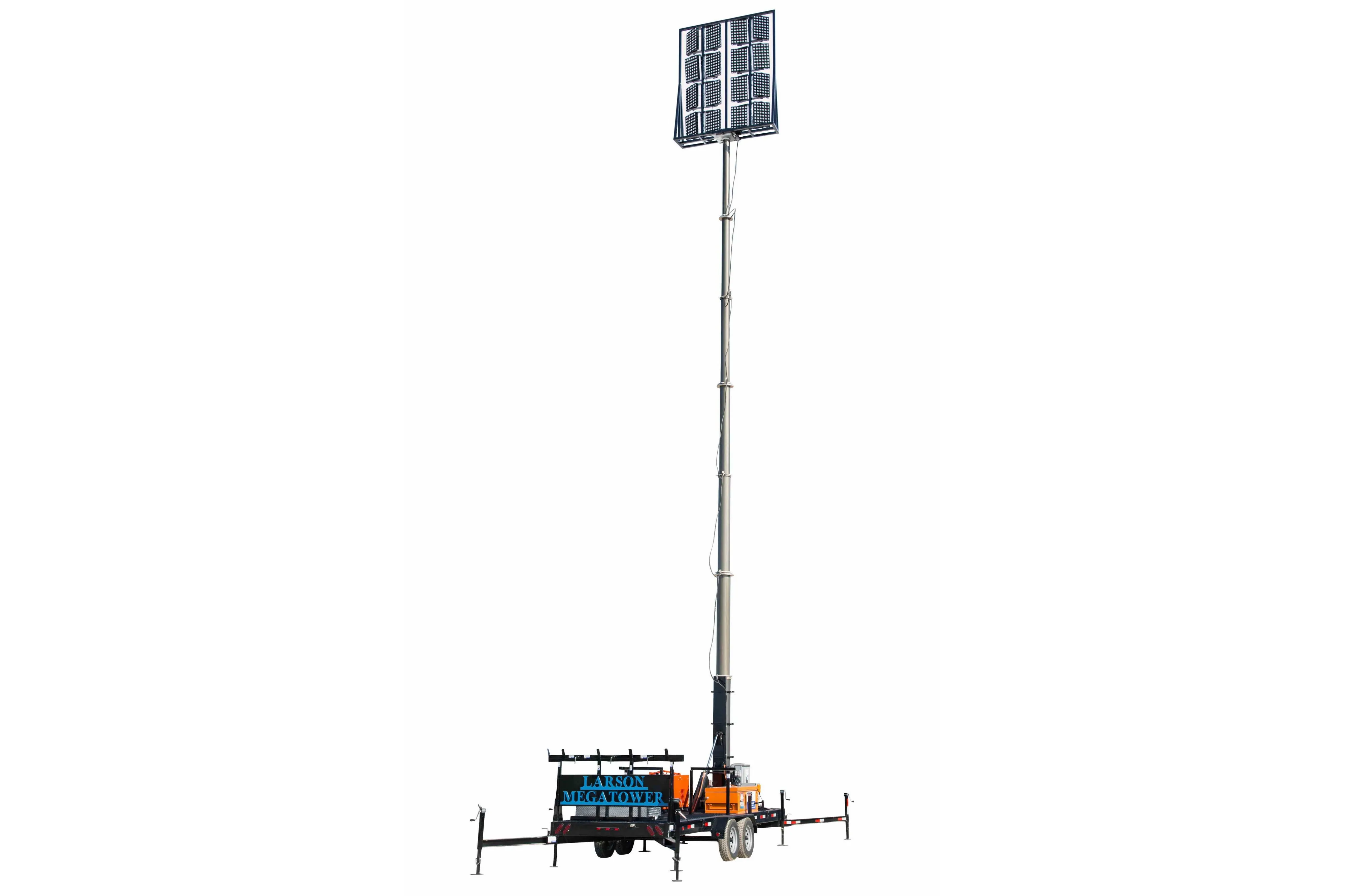 Larson Electronics 50' Pneumatic Megatower™ on 21 Foot Trailer - 11KW Genset - 110 Gallons - Lights NOT Included