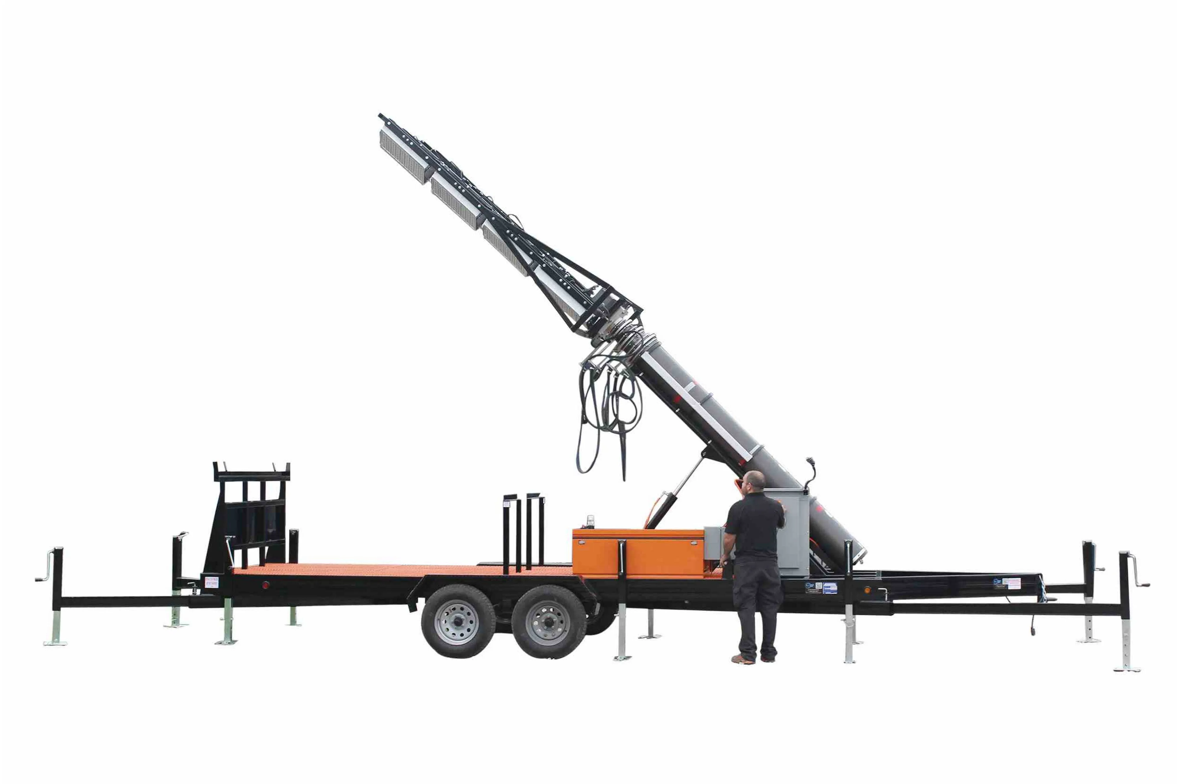 Larson Electronics 50' Pneumatic Megatower™ on 21 Foot Trailer - 11KW Genset - 110 Gallons - Lights NOT Included