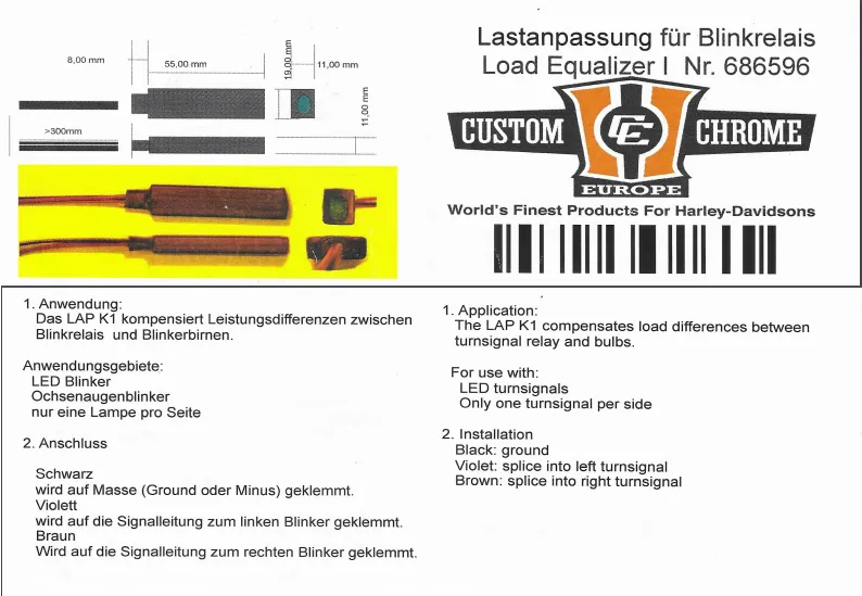 Load Equaliser for Harley-Davidson with LED Indicators (except CAN-BUS) - Custom Chrome 686596