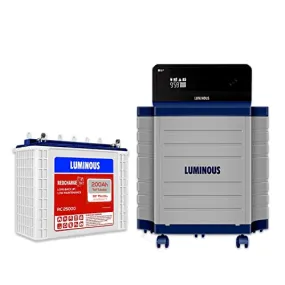 Luminous Inverter & Battery Combo with Trolley for Home, Office & Shops (Zelio  1100 Pure Sine Wave Inverter, RC 25000 200 Ah Tall Tubular Battery) - Blue