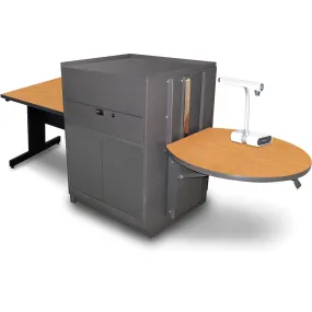 Marvel MVMTRM3630OKDT Rectangular Table/Media Center - Steel Door - Oak