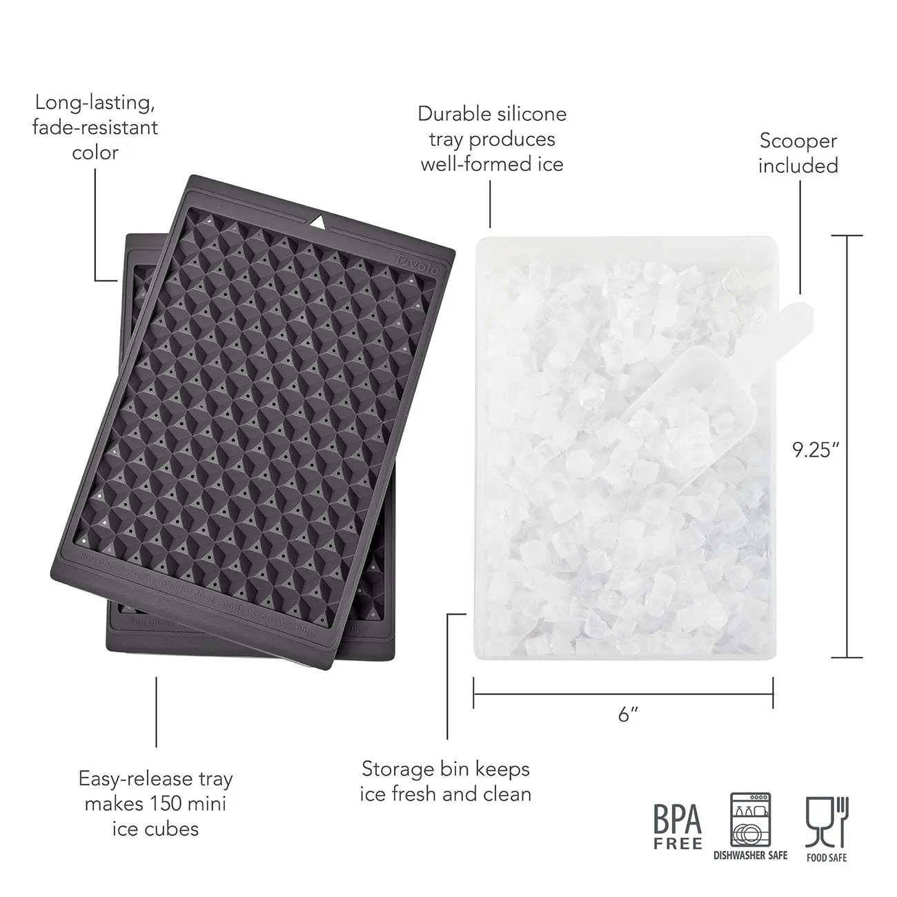 Mini Ice Twist & Release Trays w/ Bin & Scoop